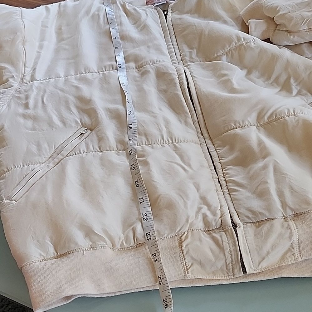 Vintage Y2K Retro Ncounter 100% Silk Puffer Bomber Streetwear Jacket Size Small - Picture 4 of 7